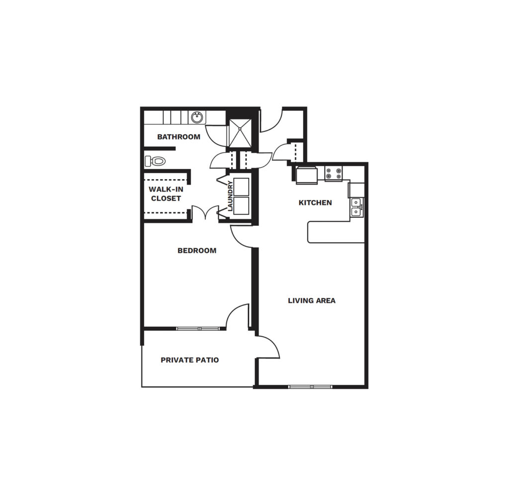 An illustrated One Bedroom A floor plan image.