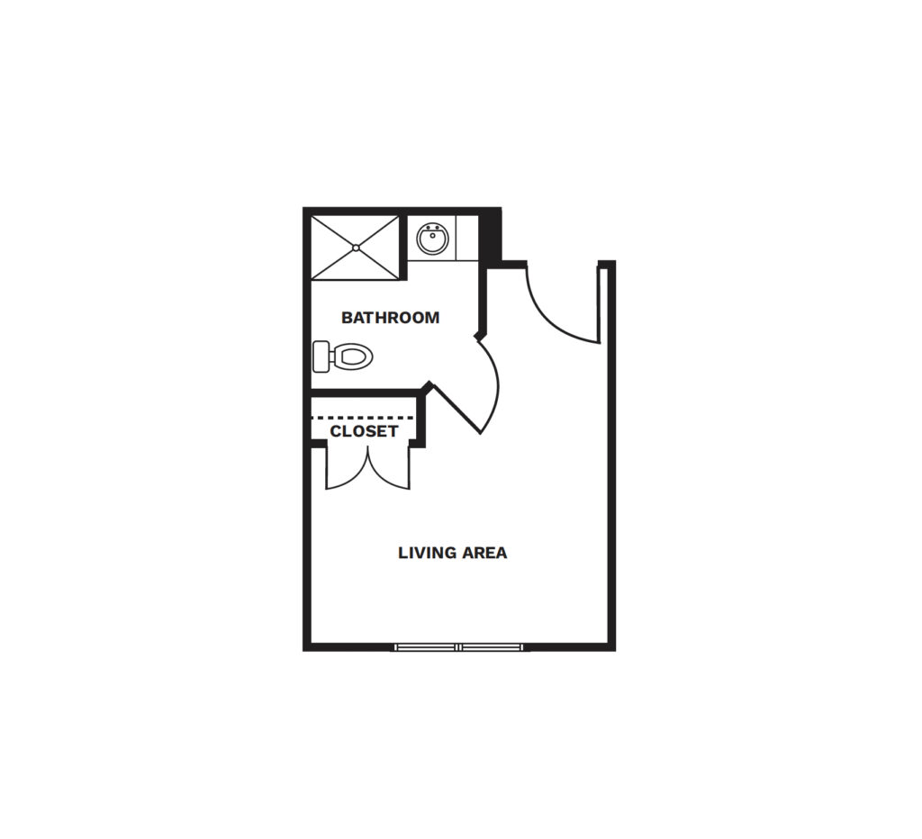 An illustrated Studio floor plan image.